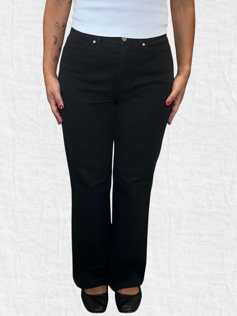 Cambio Jeans Black Boot Cut High Rise Denim Size 8